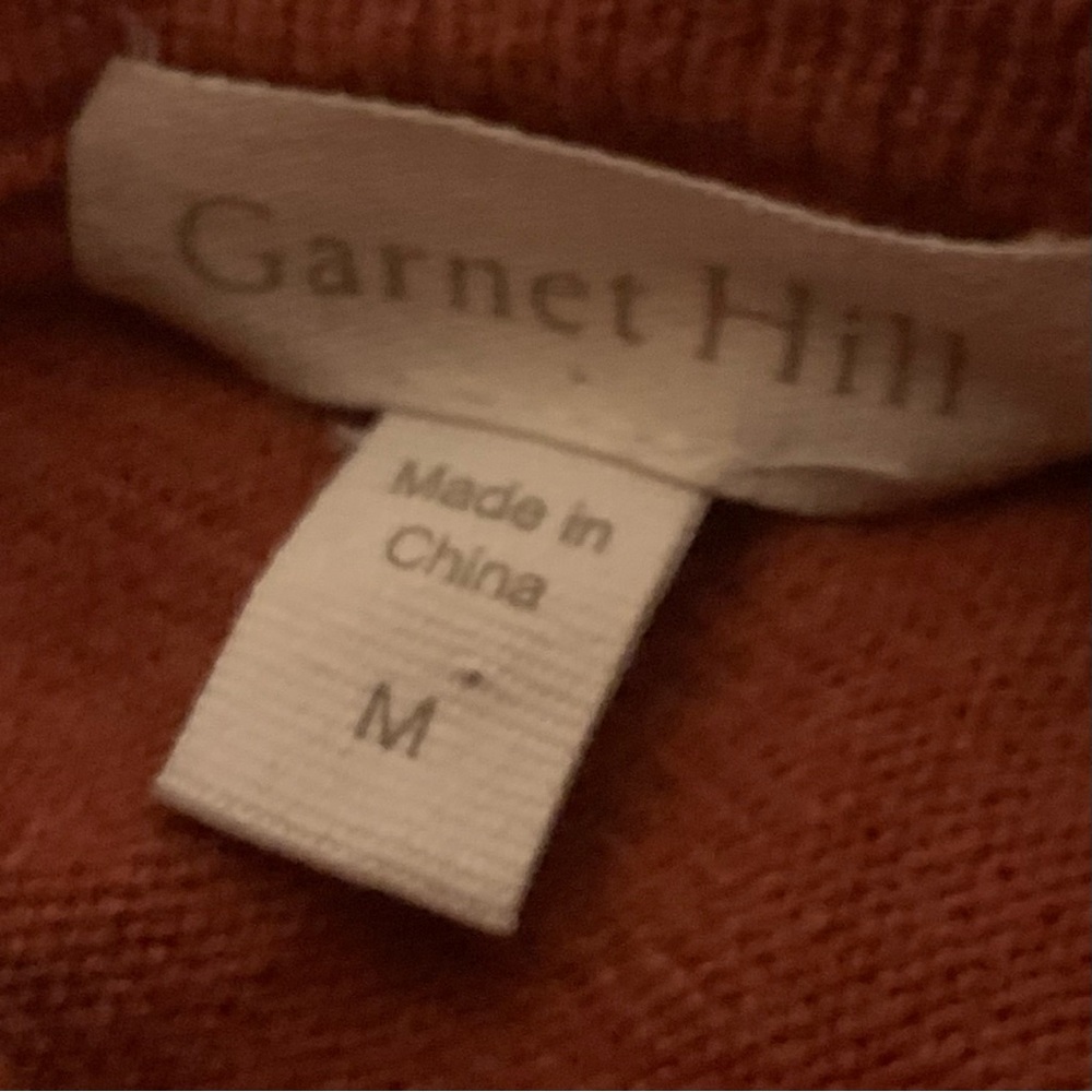 Garnet Hill Wool Cashmere Turtleneck Sweater kangaroo pockets - Picture 5 of 6